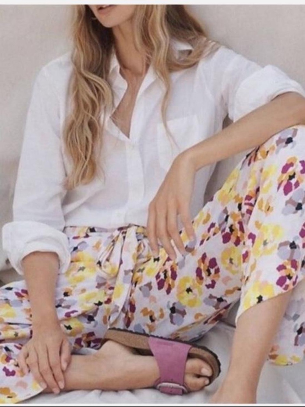 Maeve Aliana Cropped Wide Leg pants with Island Print, Size 18W